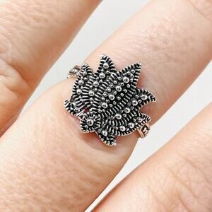 Vintage Gothic Lotus Flower Ring Boho Style Hand Jewelry For Women Girls NEW